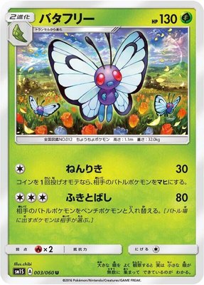 Butterfree, Collection Sun