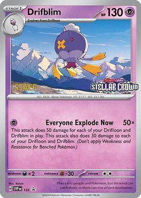 Drifblim (Prerelease) [Staff], Scarlet & Violet Promo Cards