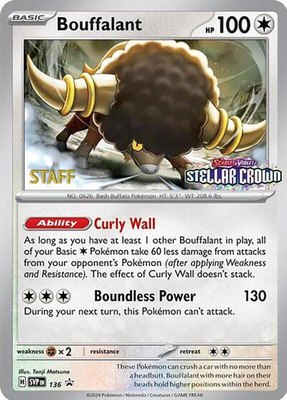 Bouffalant (Prerelease) [Staff], Scarlet & Violet Promo Cards