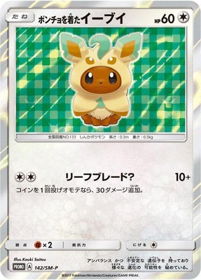 Poncho-wearing Eevee -P, Sun & Moon Promos