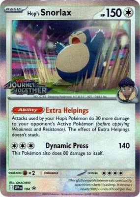 Hop's Snorlax (Prerelease), Scarlet & Violet Promo Cards