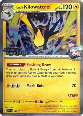Iono's Kilowattrel (Prerelease) [Staff], Scarlet & Violet Promo Cards