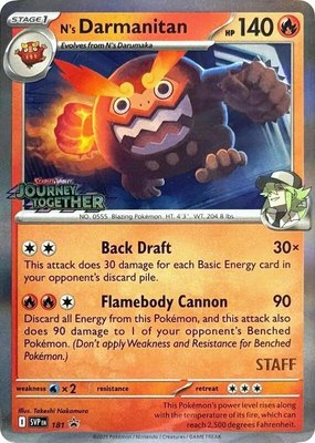 N's Darmanitan (Prerelease) [Staff], Scarlet & Violet Promo Cards