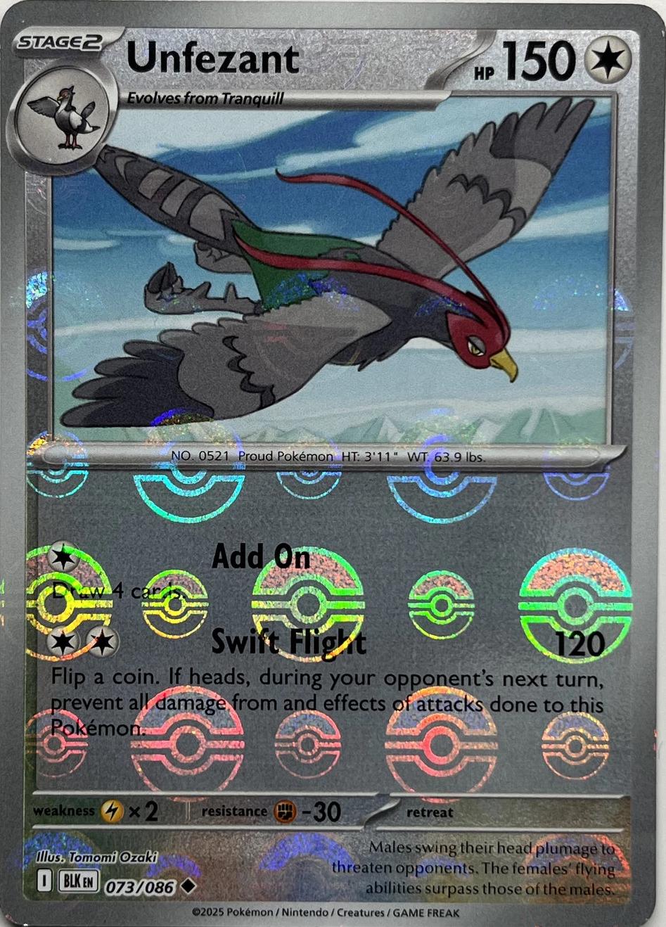 Unfezant (Poke Ball Pattern), Black Bolt
