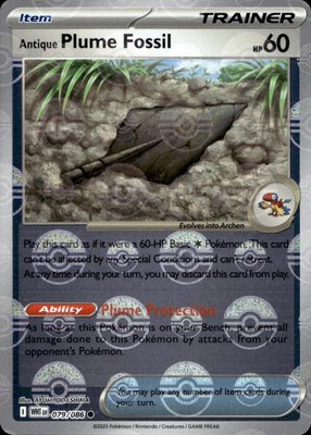 Antique Plume Fossil (Poke Ball Pattern), White Flare