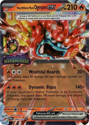 Hearthflame Mask Ogerpon ex (Twilight Masquerade Stamp), Miscellaneous Cards & Products