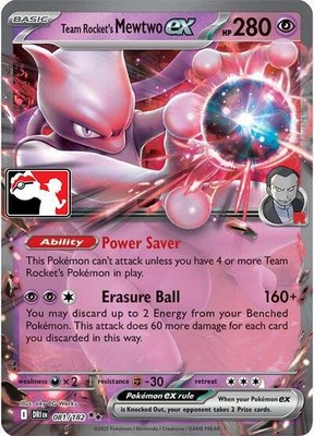 Team Rocket's Mewtwo ex, Prize Pack Series Cards