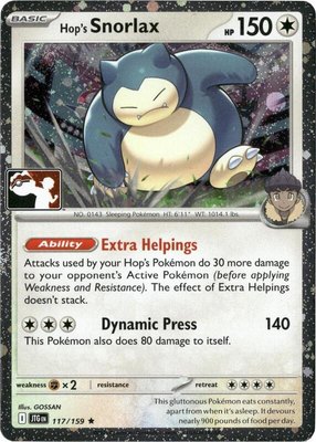 Hop's Snorlax (Cosmos Holo), Prize Pack Series Cards