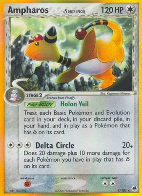 Ampharos (Delta Species), EX Dragon Frontiers