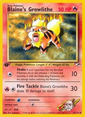 Blaine's Growlithe (35), Gym Heroes