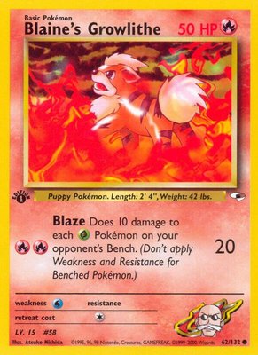 Blaine's Growlithe (62), Gym Heroes