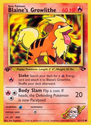 Blaine's Growlithe, Gym Challenge