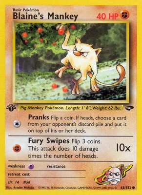 Blaine's Mankey, Gym Challenge