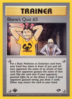 Blaine's Quiz #3, Gym Challenge