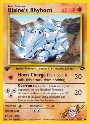 Blaine's Rhyhorn, Gym Challenge