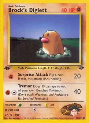 Brock's Diglett, Gym Challenge