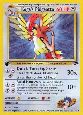 Koga's Pidgeotto, Gym Challenge