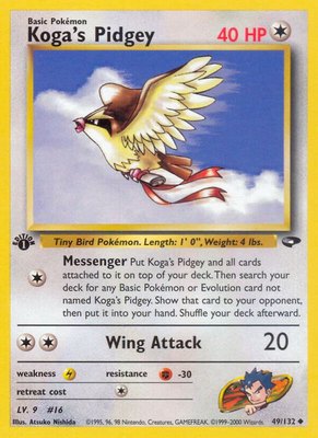 Koga's Pidgey (49), Gym Challenge