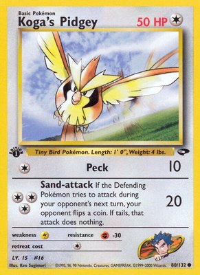 Koga's Pidgey (80), Gym Challenge