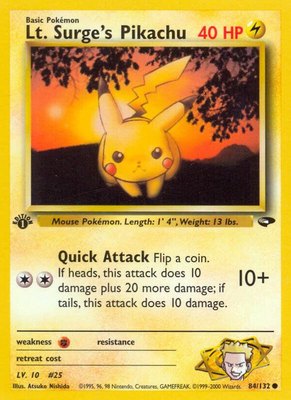 Lt. Surge's Pikachu, Gym Challenge