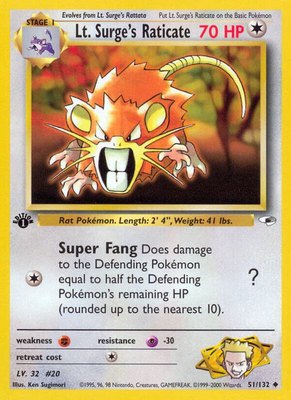 Lt. Surge's Raticate, Gym Heroes