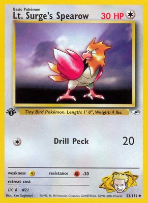 Lt. Surge's Spearow (52), Gym Heroes