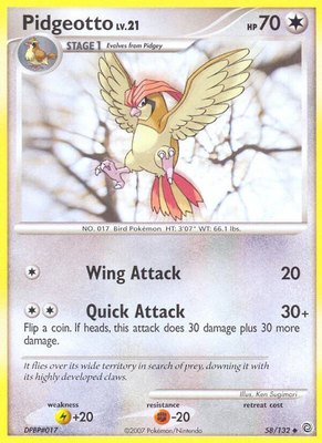 Pidgeotto, Secret Wonders