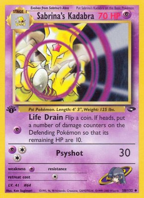 Sabrina's Kadabra, Gym Challenge