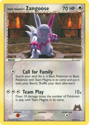 Team Magma's Zangoose, EX Team Magma vs Team Aqua