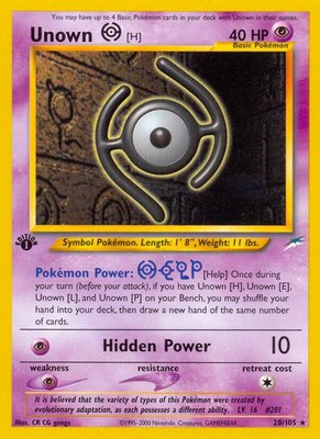 Unown [H], Neo Destiny