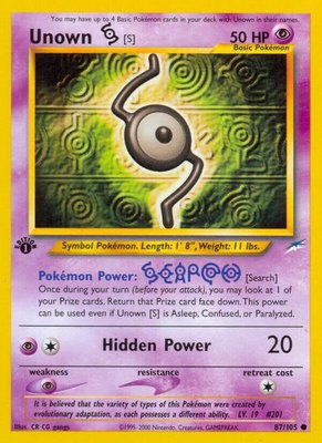 Unown [S], Neo Destiny