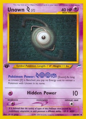 Unown [Z], Neo Destiny