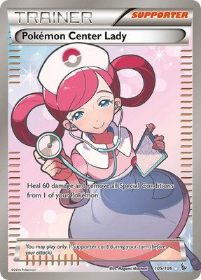 Pokemon Center Lady (105 Full Art), XY - Flashfire