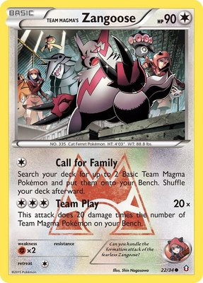 Team Magma's Zangoose, Double Crisis