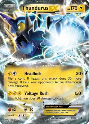 Thundurus EX, XY - Roaring Skies