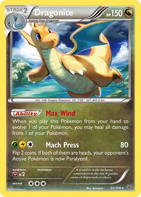 Dragonite (51), XY - Roaring Skies