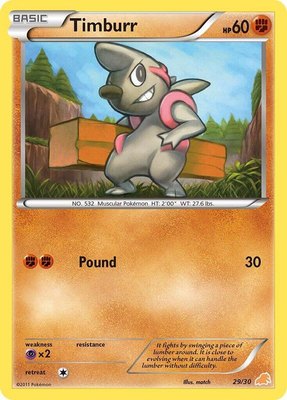 Timburr (#29), BW Trainer Kit: Excadrill & Zoroark