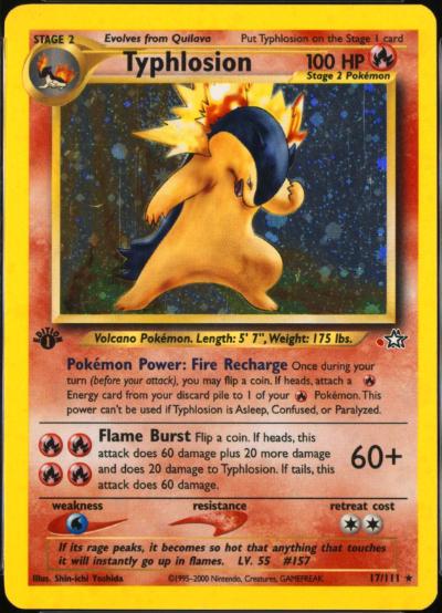 Typhlosion [1st Edition Red Dot Error], Neo Genesis