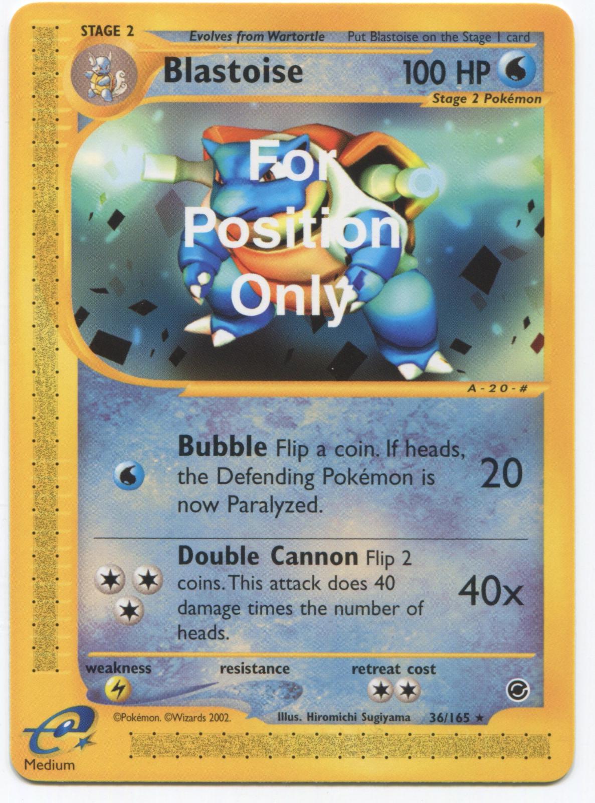 Blastoise [For Position Only], Expedition