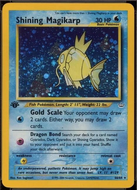 Shining Magikarp [1st Edition Double Holo Error], Neo Revelation